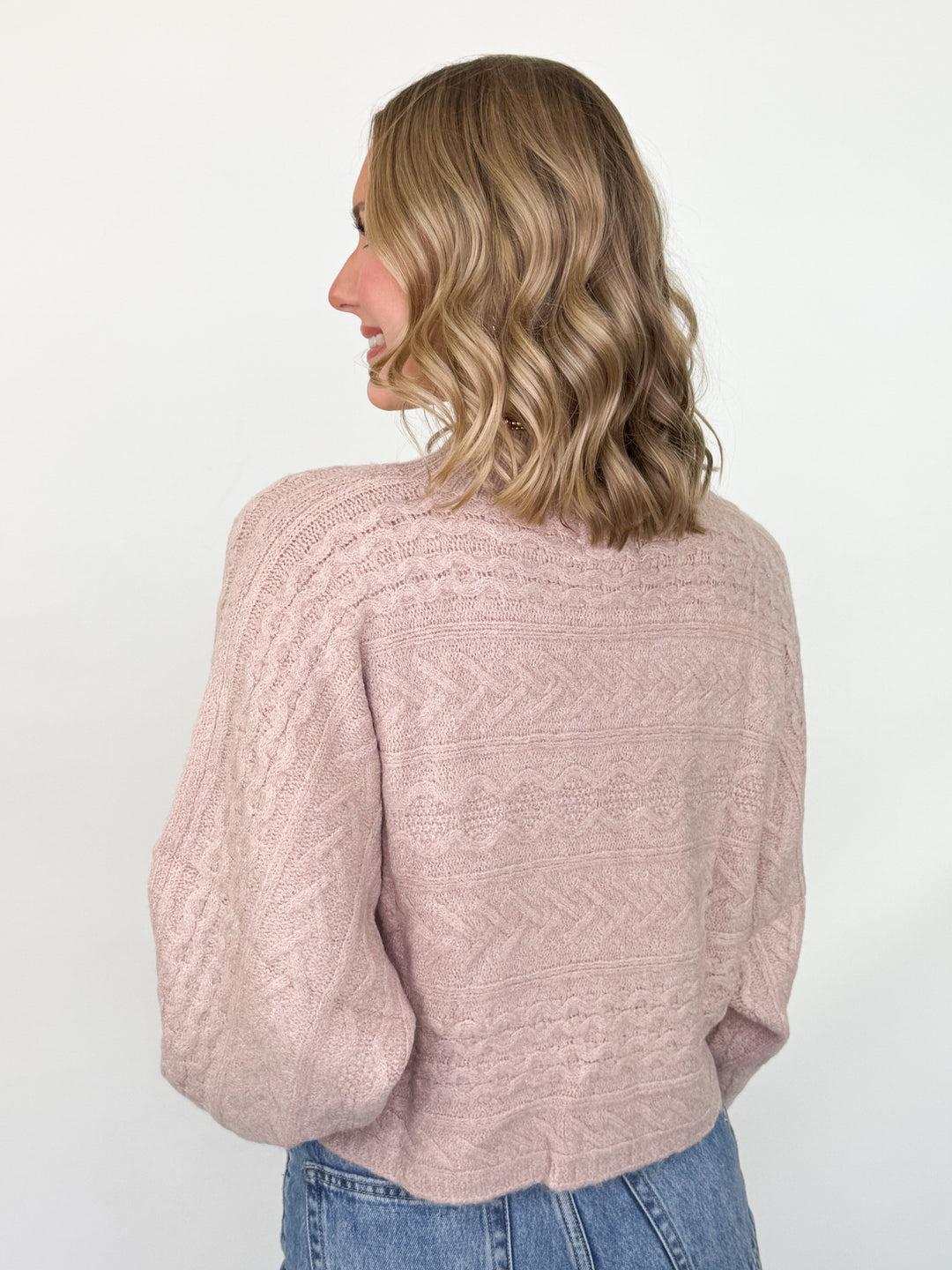 Mattie - Mock Neck Sweater (Pink)