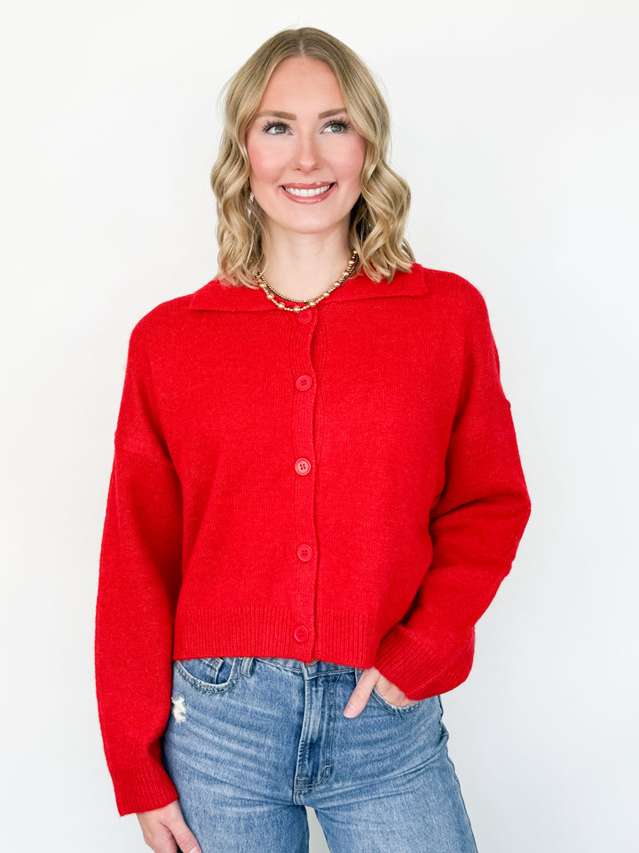 Karina - Button Up Collared Cardigan