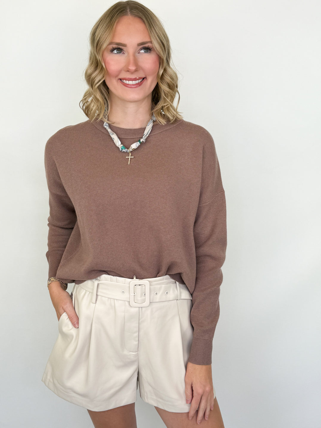 Remi - Long Sleeve Sweater (Brown)