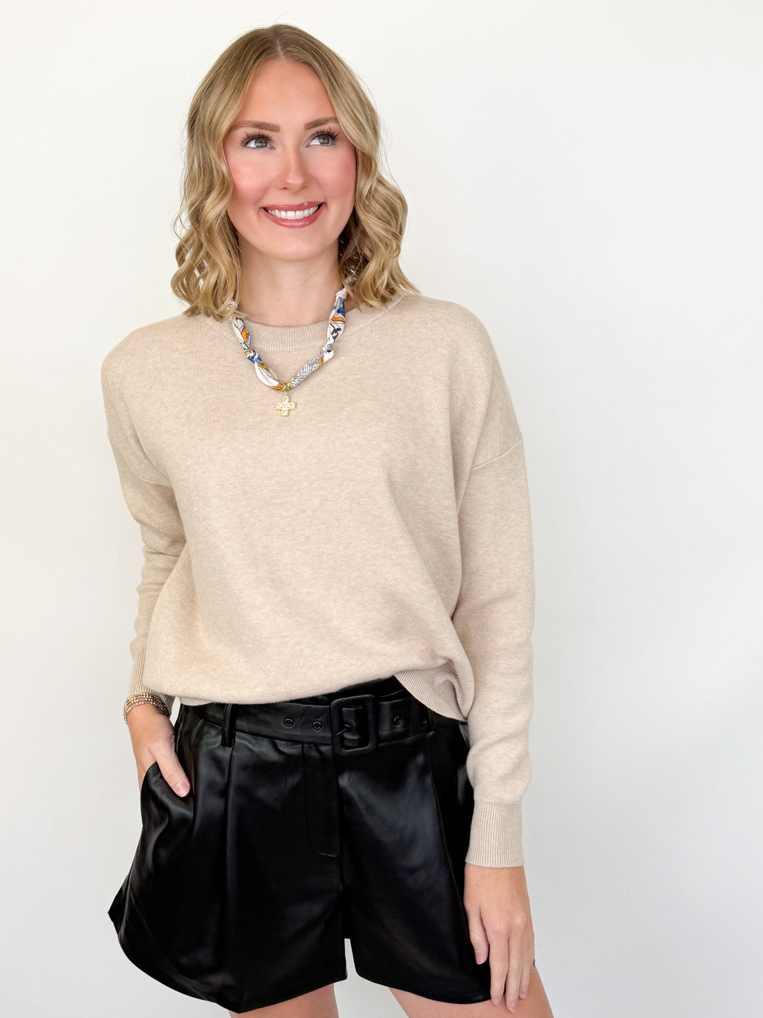 Remi - Long Sleeve Sweater (Oatmeal)