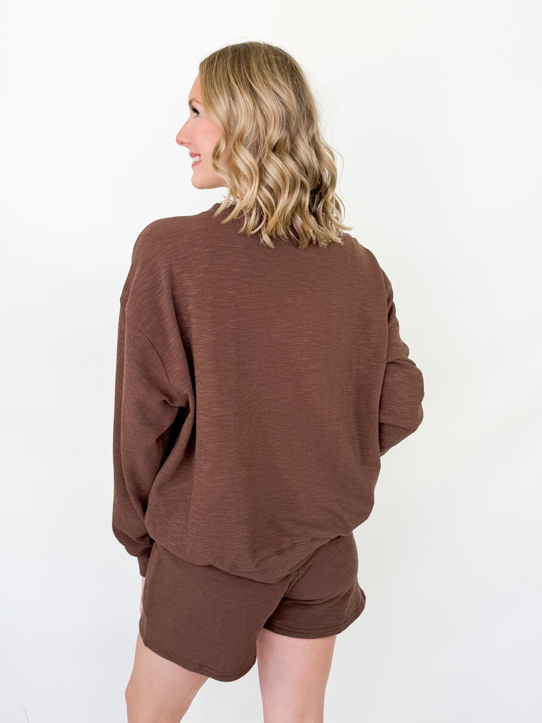 Mallorie - Pullover & Short Set (Brown)