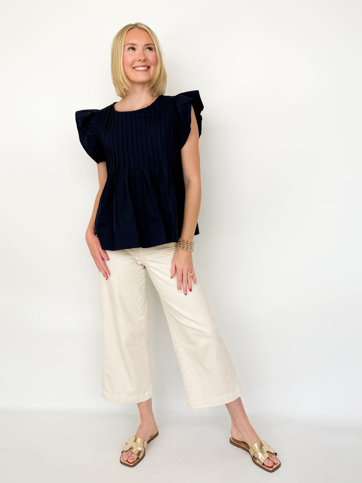 Mandi - Navy Babydoll Top