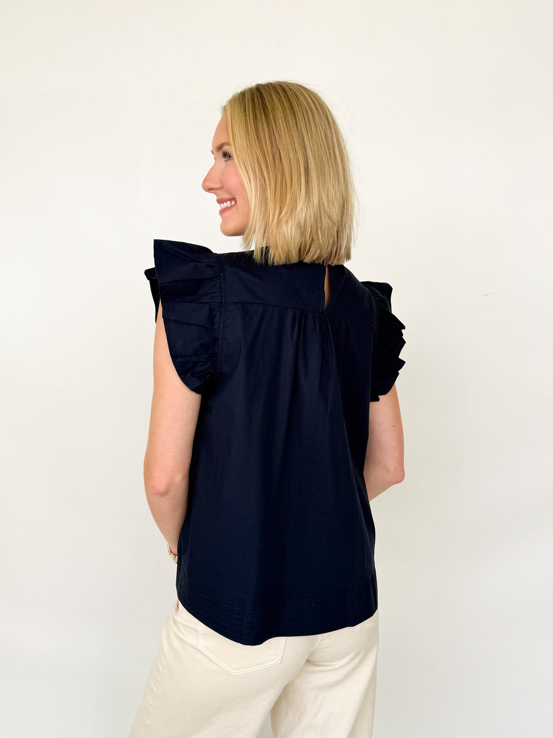 Mandi - Navy Babydoll Top