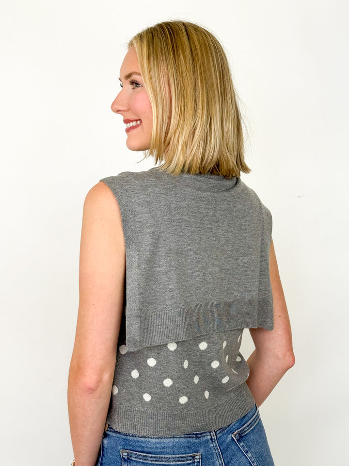 Chloe - Polka Dot Sailor Sweater (Grey)