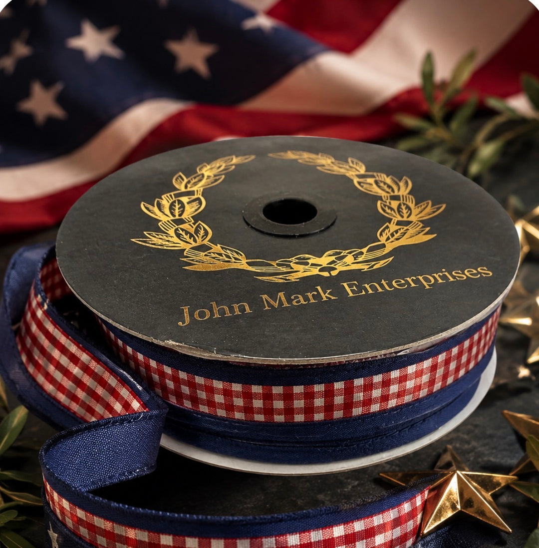 John Mark Enterprises - Taffeta Mini Checks Dupion Fused Blue Ribbon