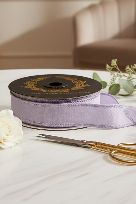 John Mark Enterprises - Dupion Double Fused Lilac Ribbon