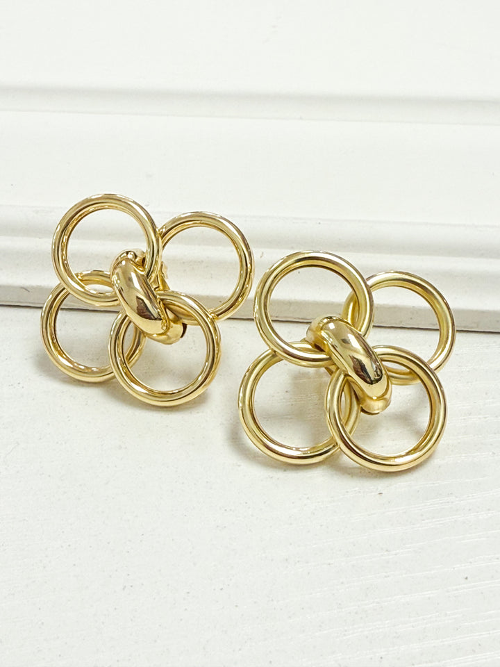 Shanda - Gold Circle Earrings