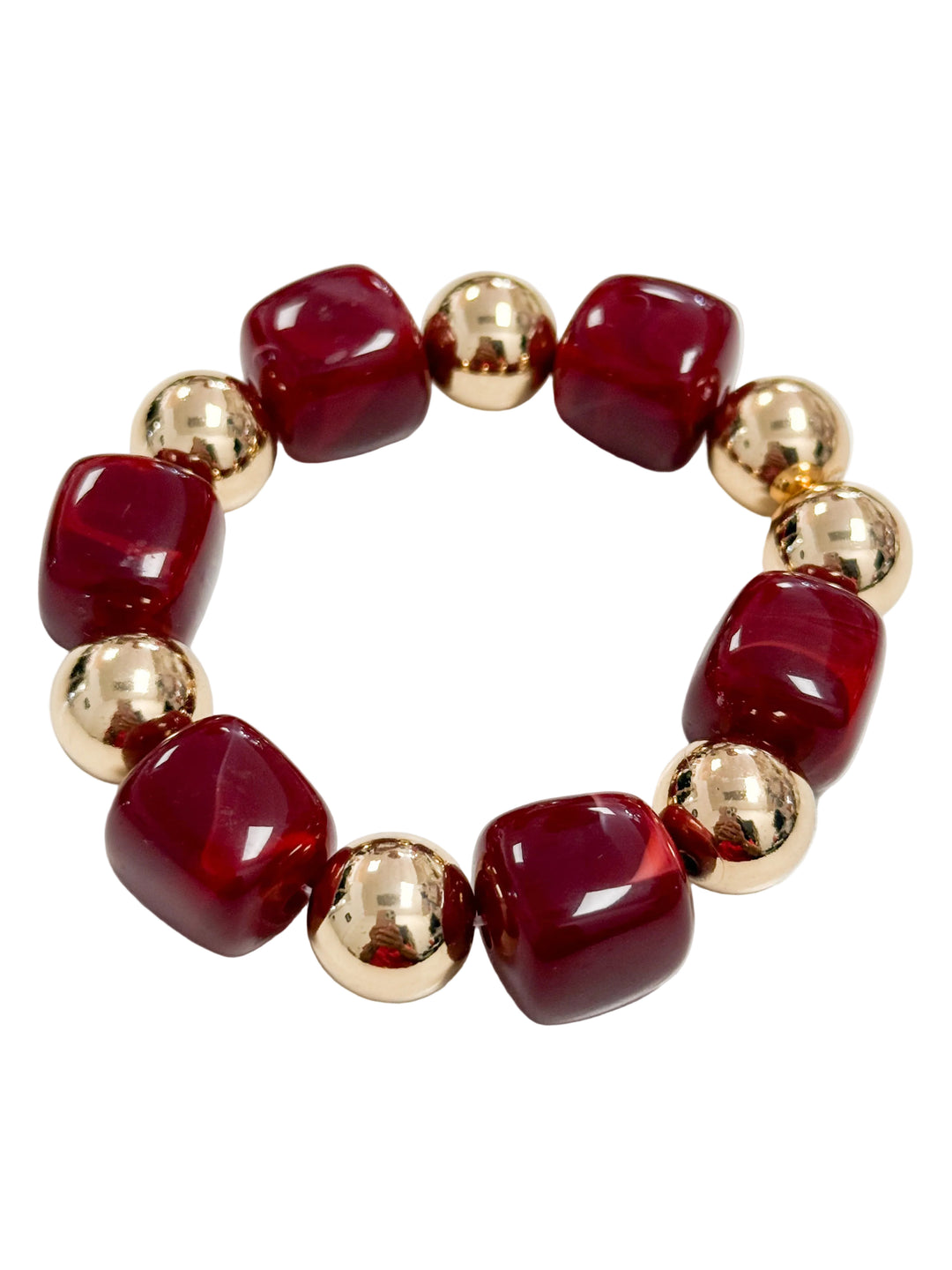 Nicole - Water Resistant Beaded Bracelet (Maroon)