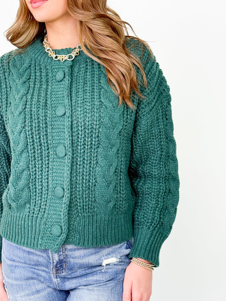 Madison - Cable Knit Sweater Cardigan