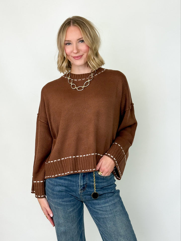 Kline - Wide Sleeve Sweater (Brown)