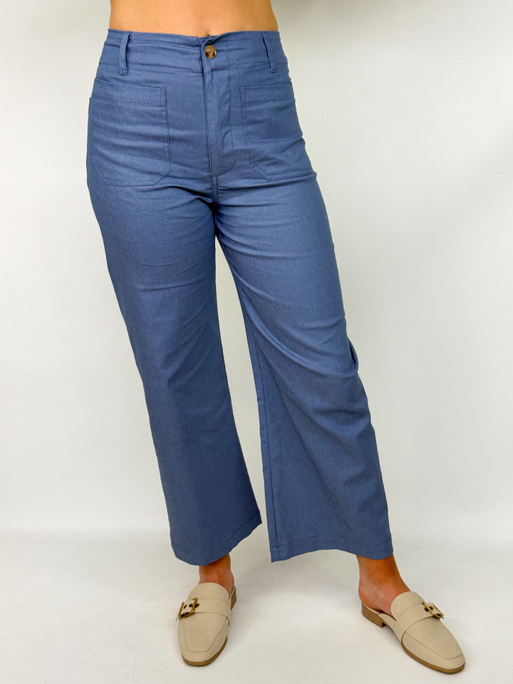 Lasarah - Ankle Cropped Pants (Denim)