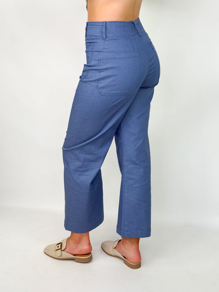 Lasarah - Ankle Cropped Pants (Denim)