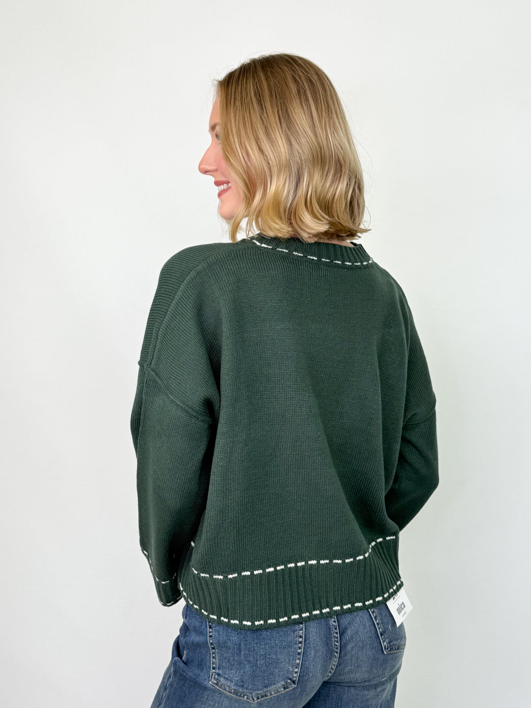 Kline - Wide Sleeve Sweater (Green)