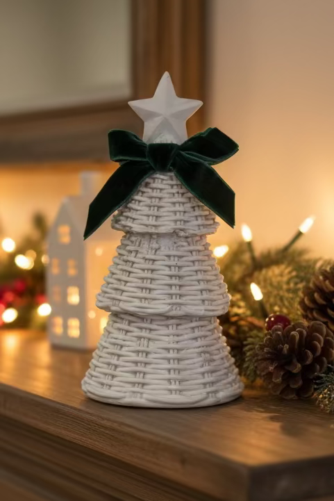 Christmas Tree Resin Woven Shelf Sitter