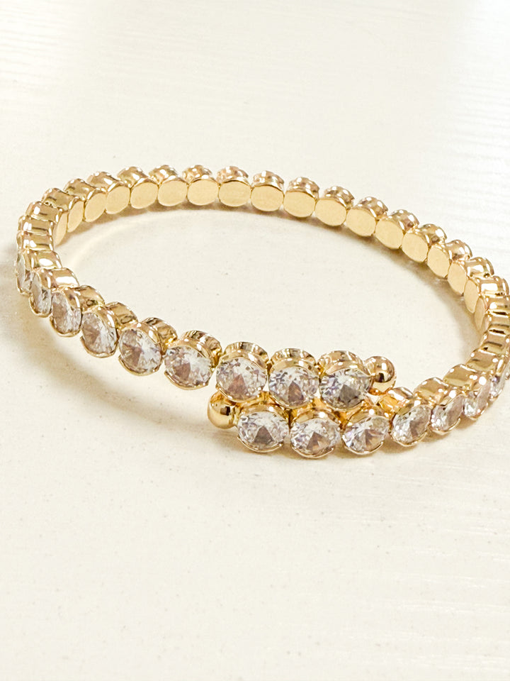 Paula - Round Rhinestone Stretch Bracelet