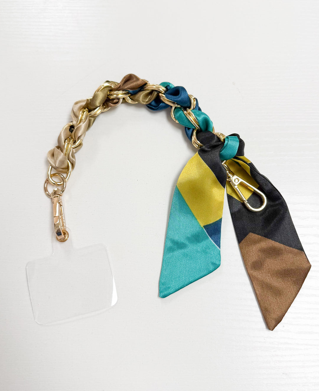 Carly - Beige + Teal Purse/Phone Strap