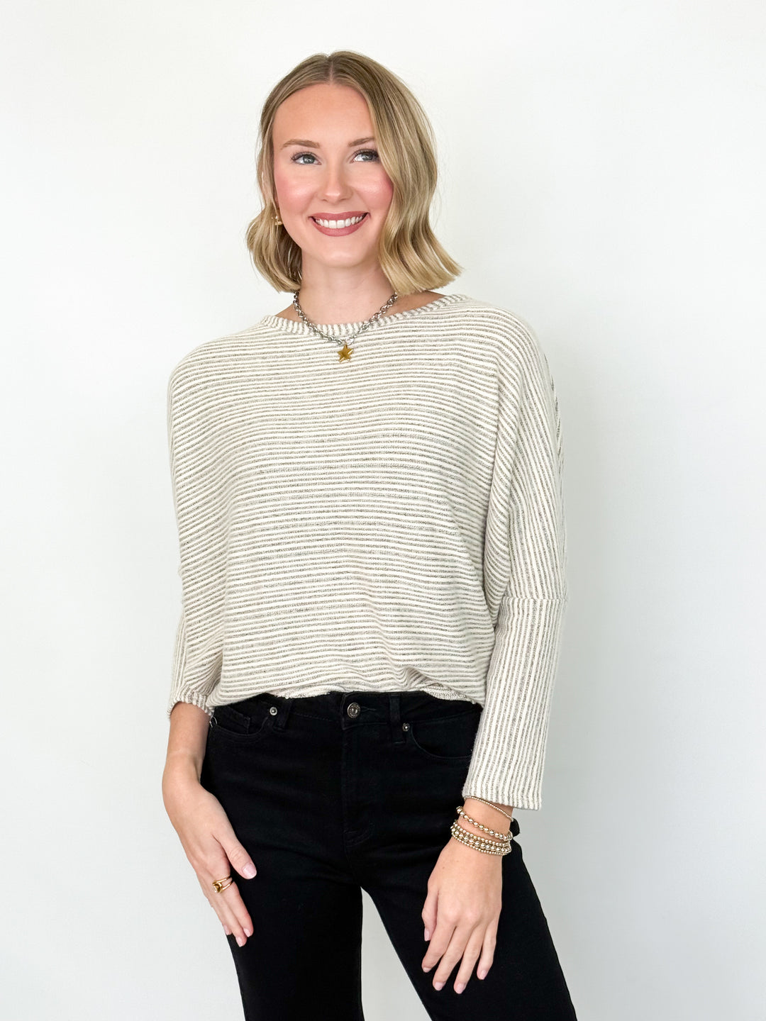 Ivana - Dolman Striped Top