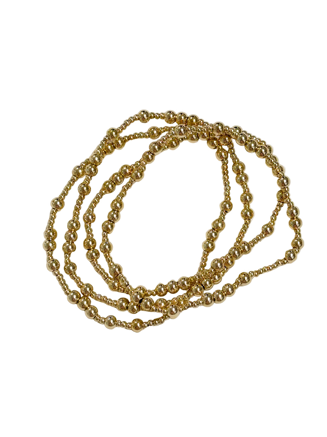Kristie - Gold Beaded Bracelet Set of 4
