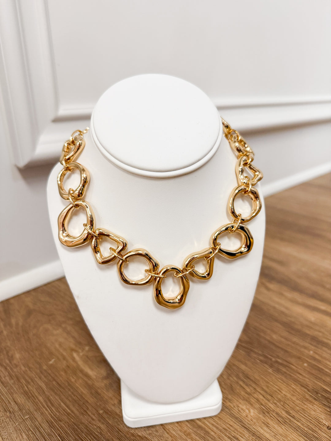 Marilyn - Gold Chunky Abstract Chain Necklace