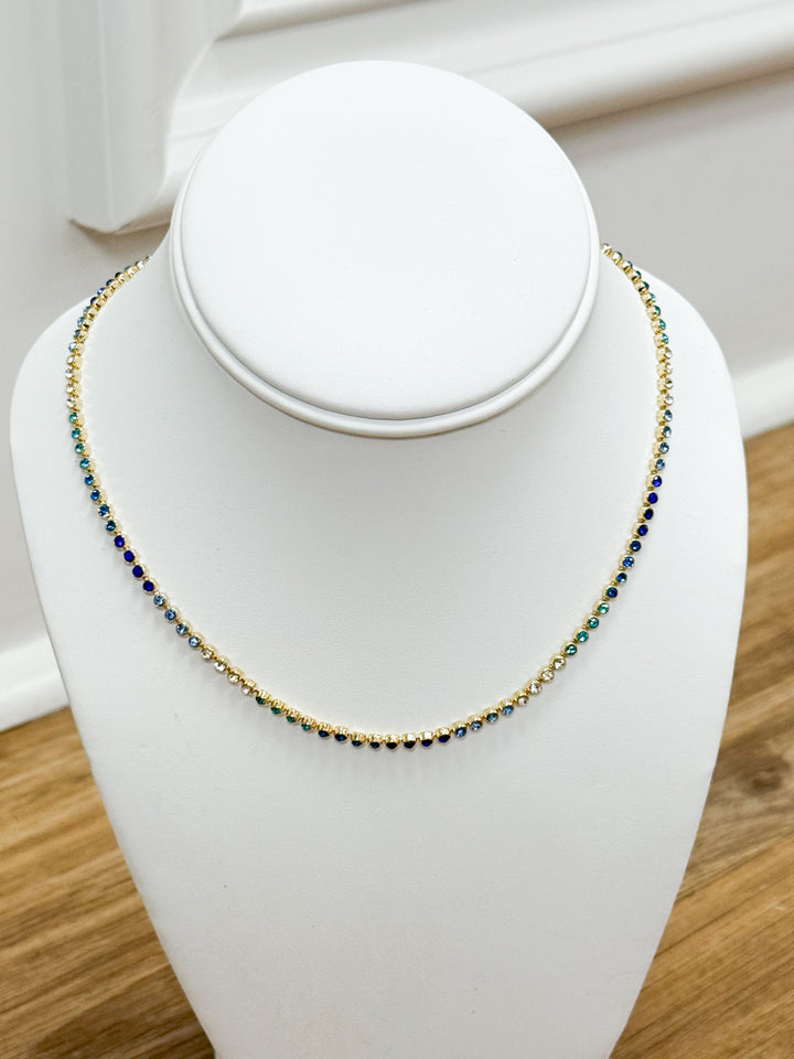 Kennedi - Blue CZ Tennis Necklace