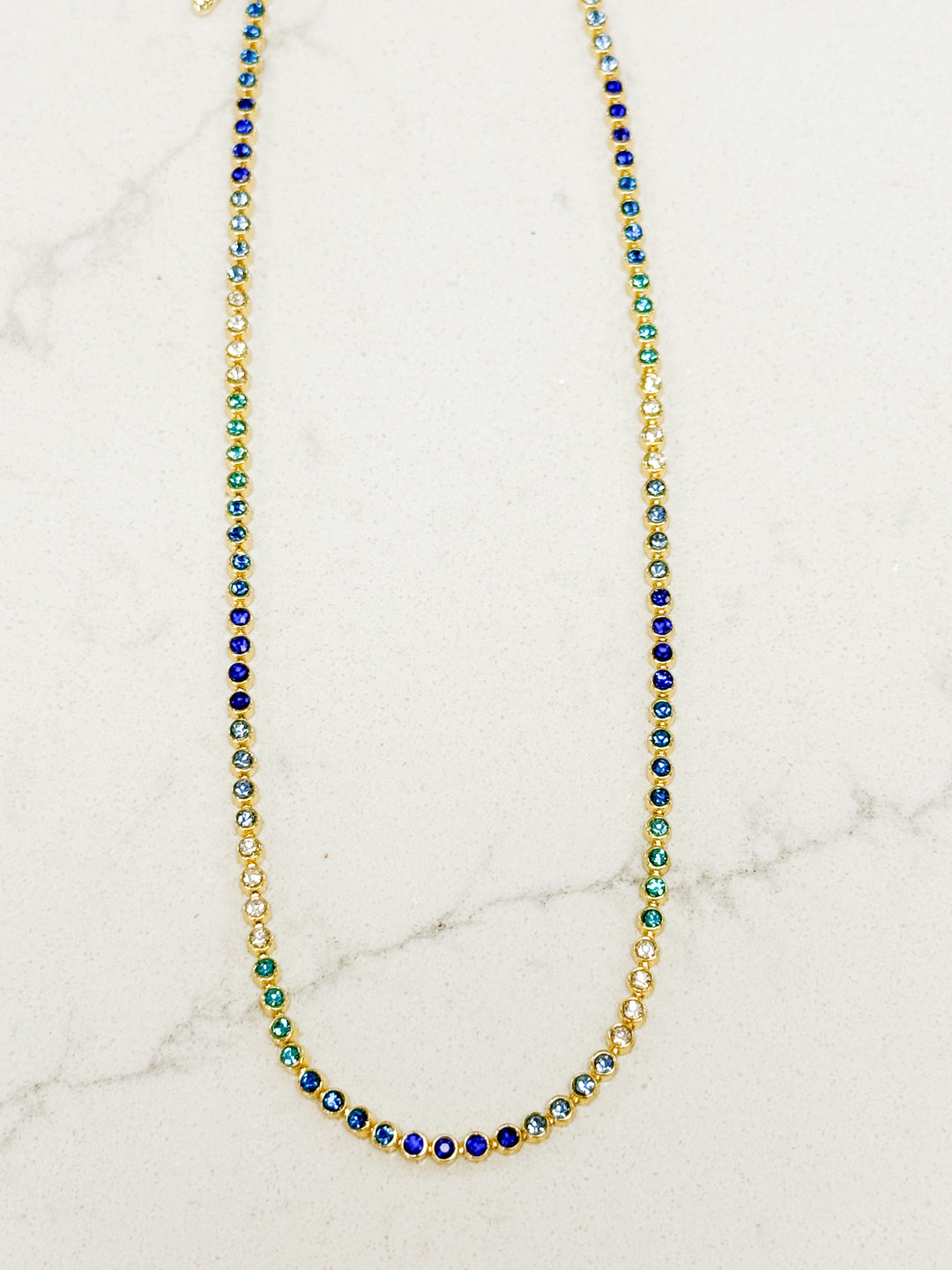 Kennedi - Blue CZ Tennis Necklace
