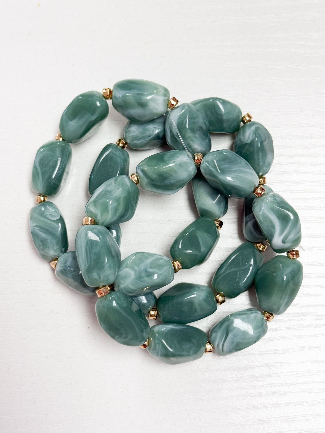 Lola - Sage Green Beaded Bracelet Set