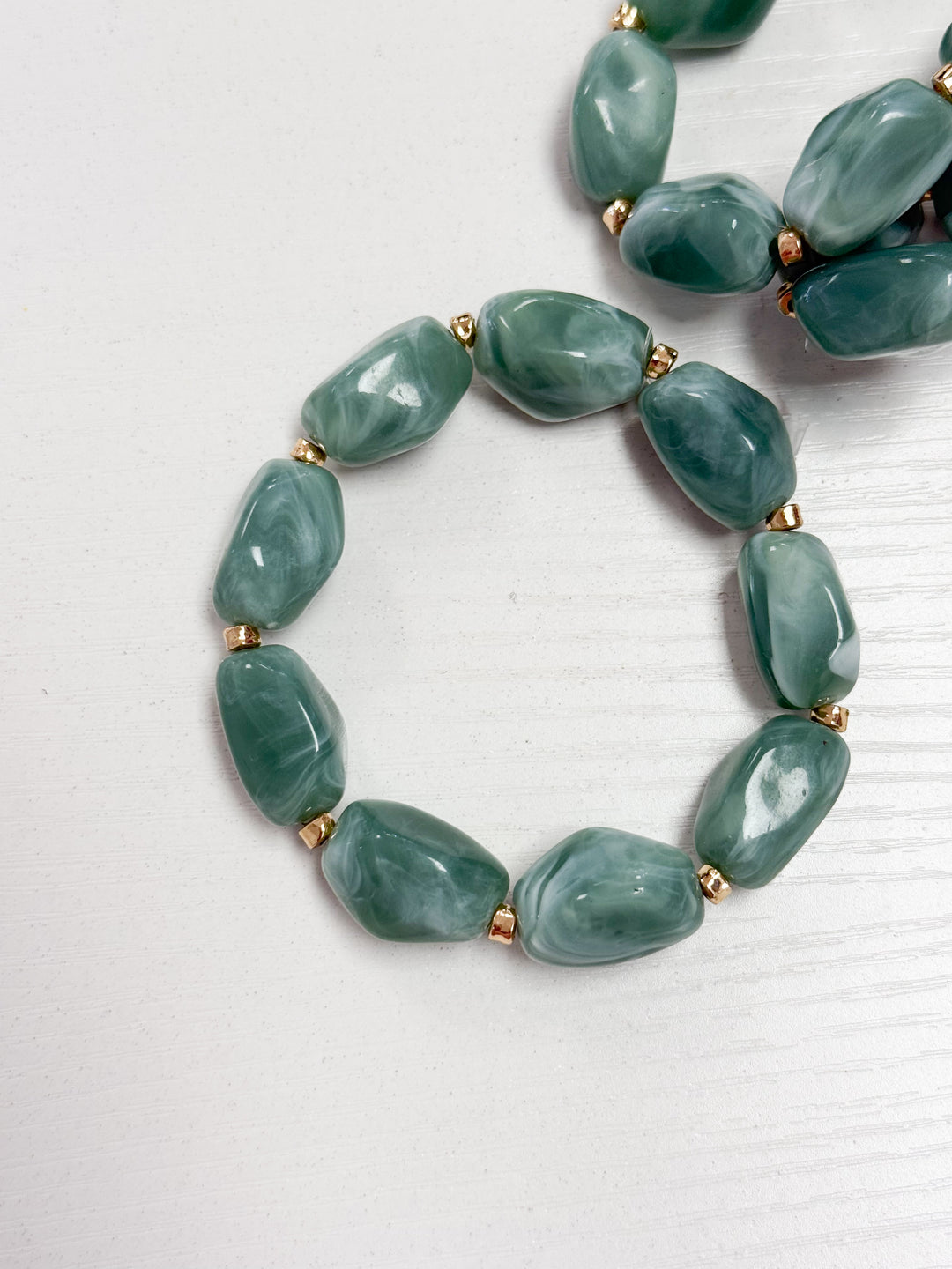 Lola - Sage Green Beaded Bracelet Set
