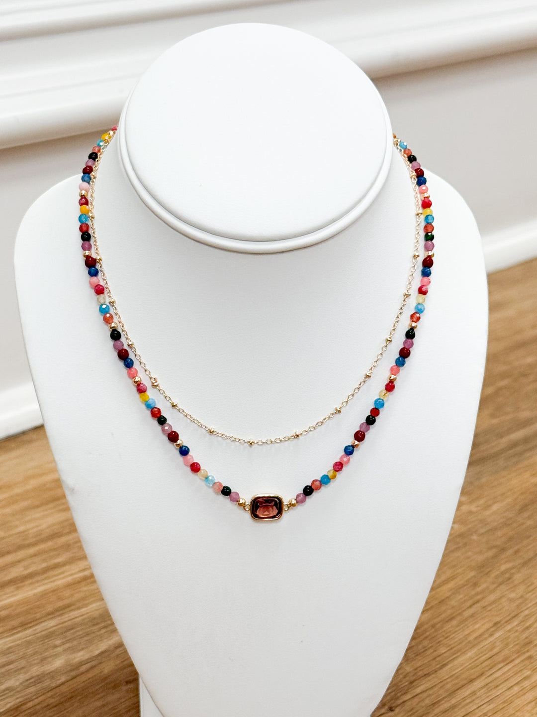Melinda - Multi Beaded Double Layer Necklace