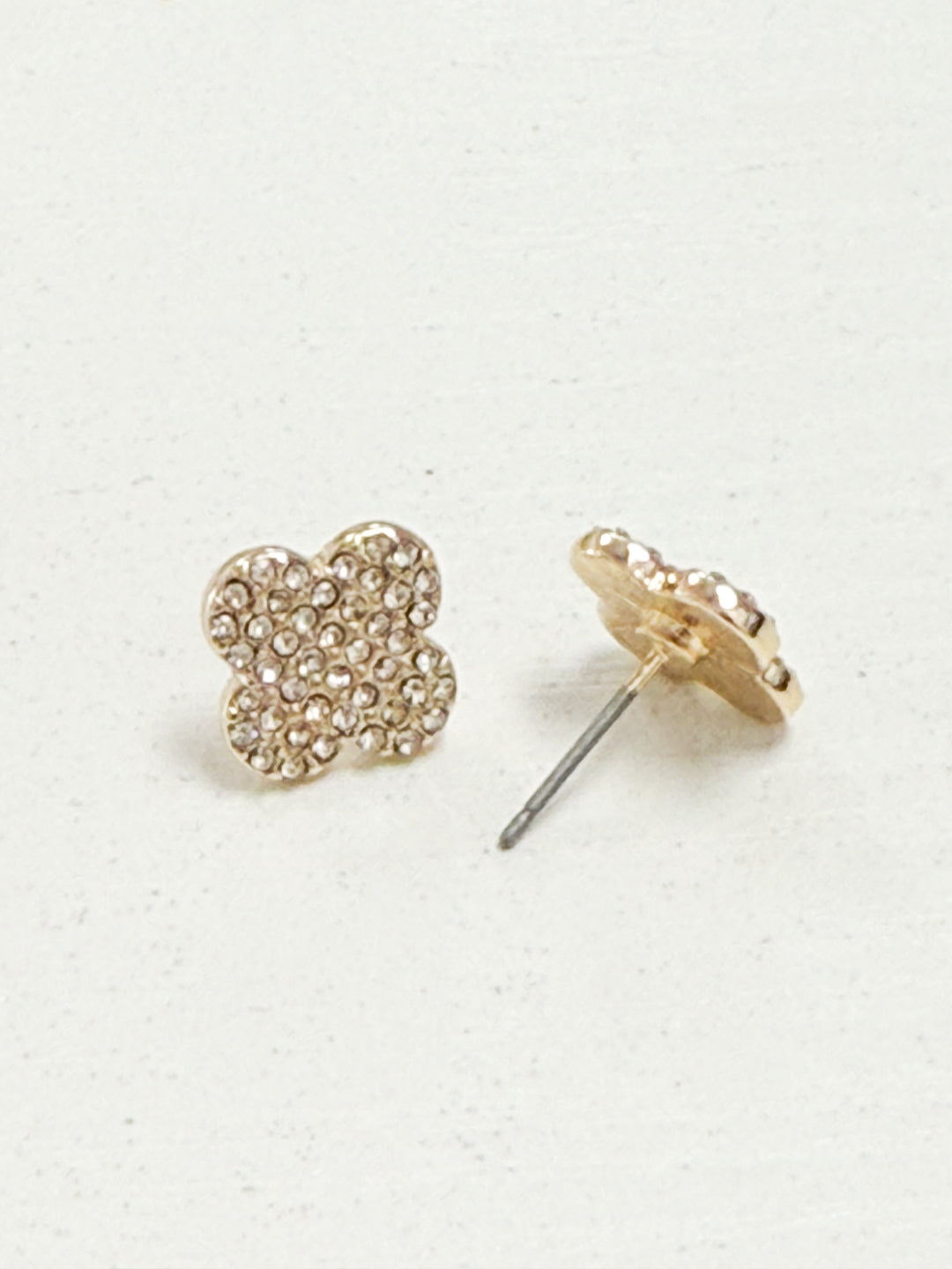 Whitney - Rhinestone Clover Stud Earrings