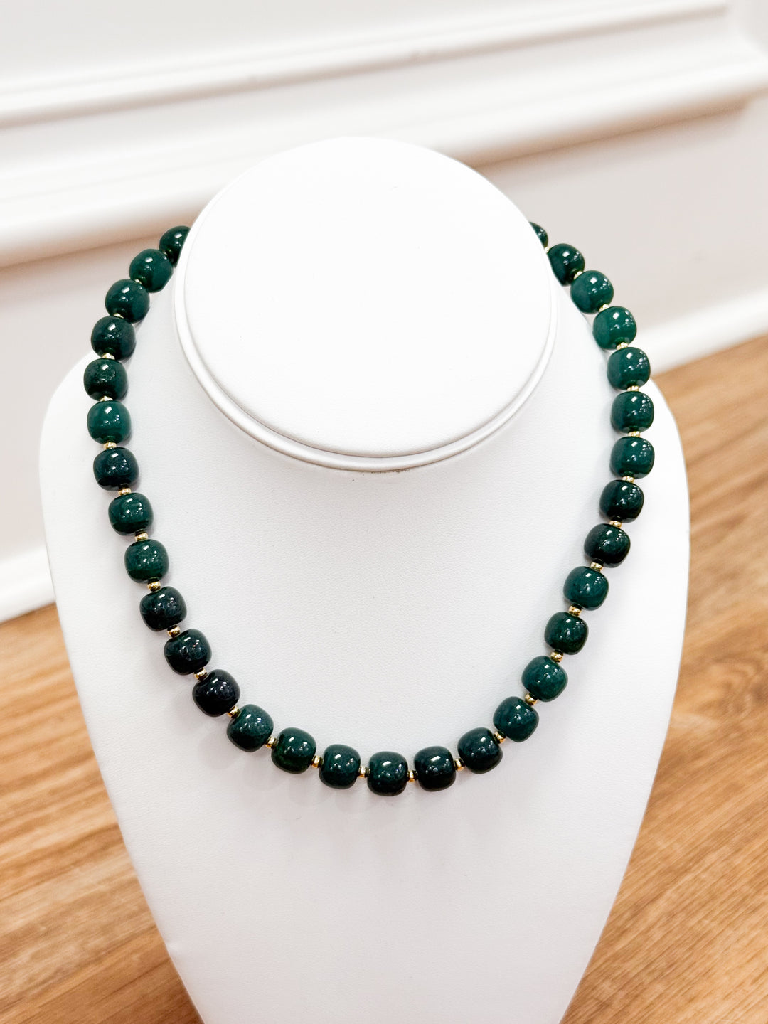 Aria - Jade Beaded Necklace (Teal)