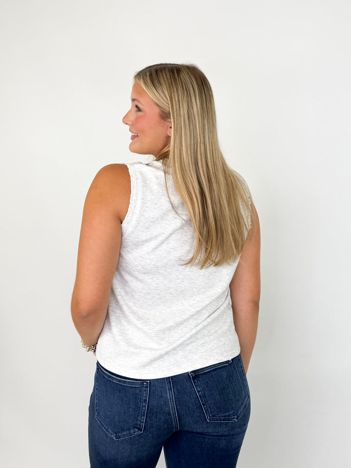 Carly - Smocked Edge Tank Top (Grey)