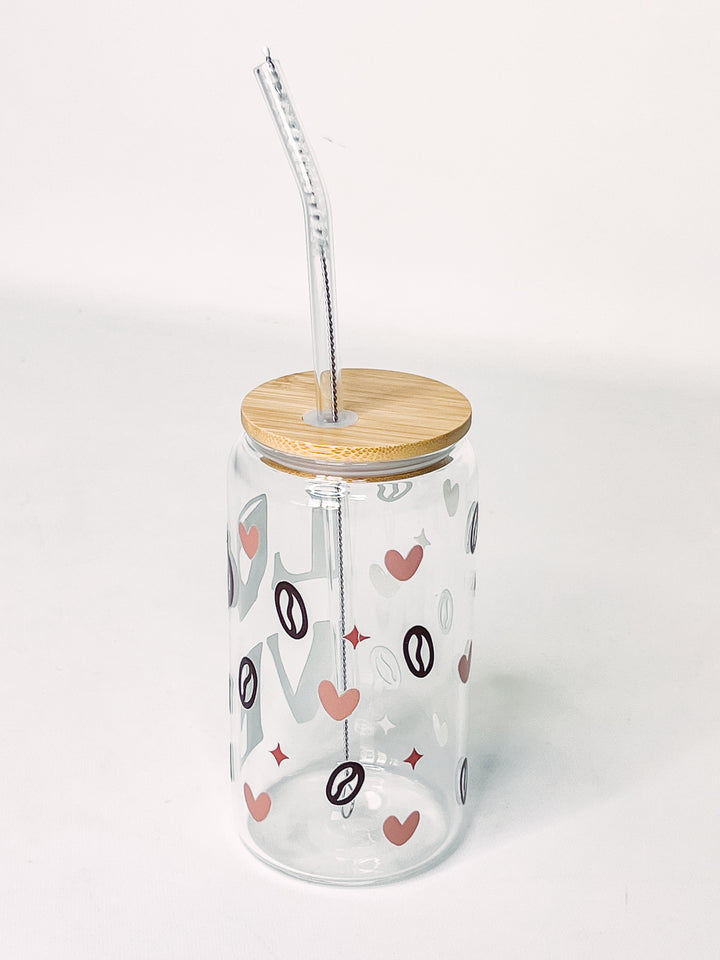 Drinking Glass 16 oz. - LOVE Coffee