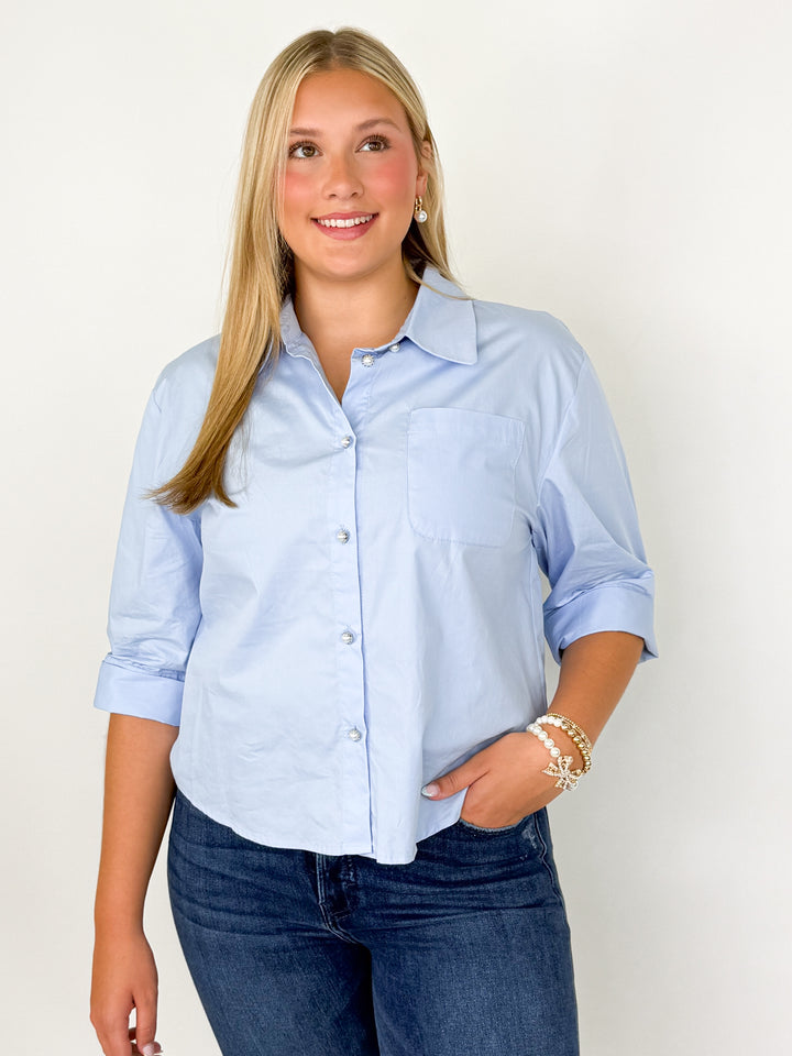 Bailee - Pearl Button Down Blouse
