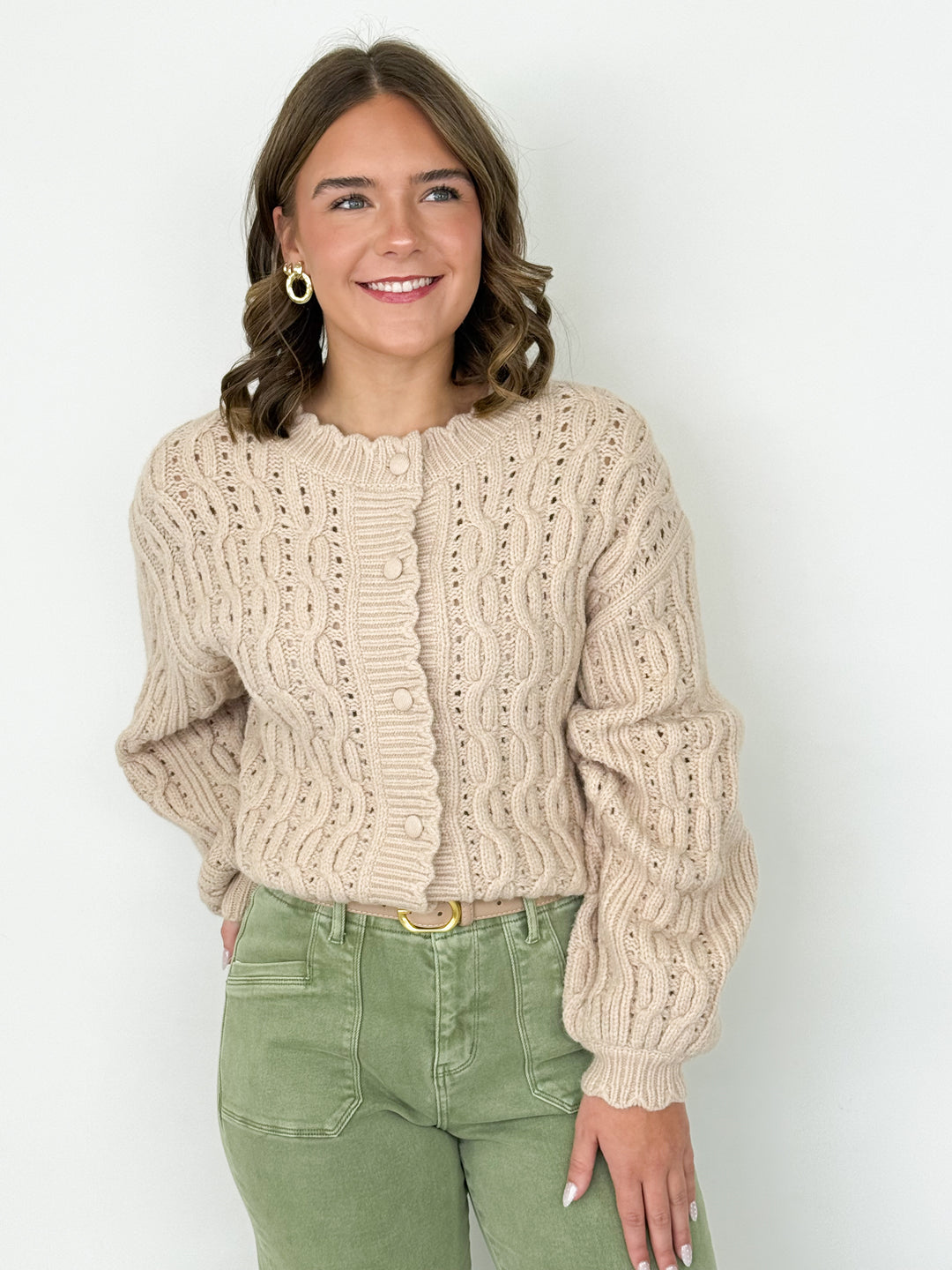 Vanessa - Scalloped Knit Cardigan