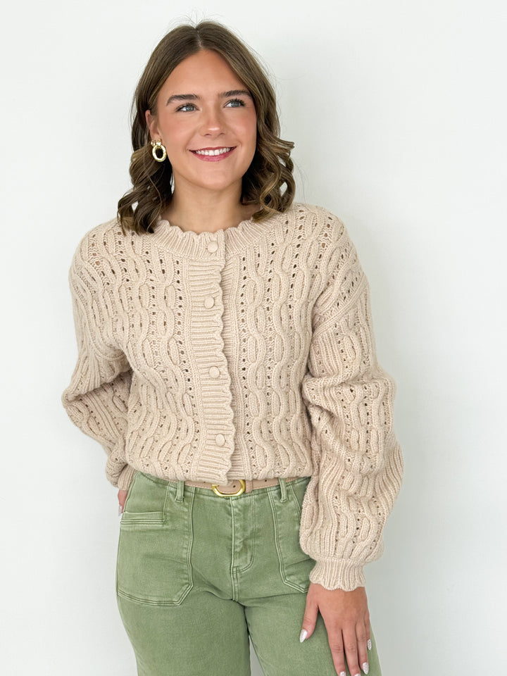Vanessa - Scalloped Knit Cardigan