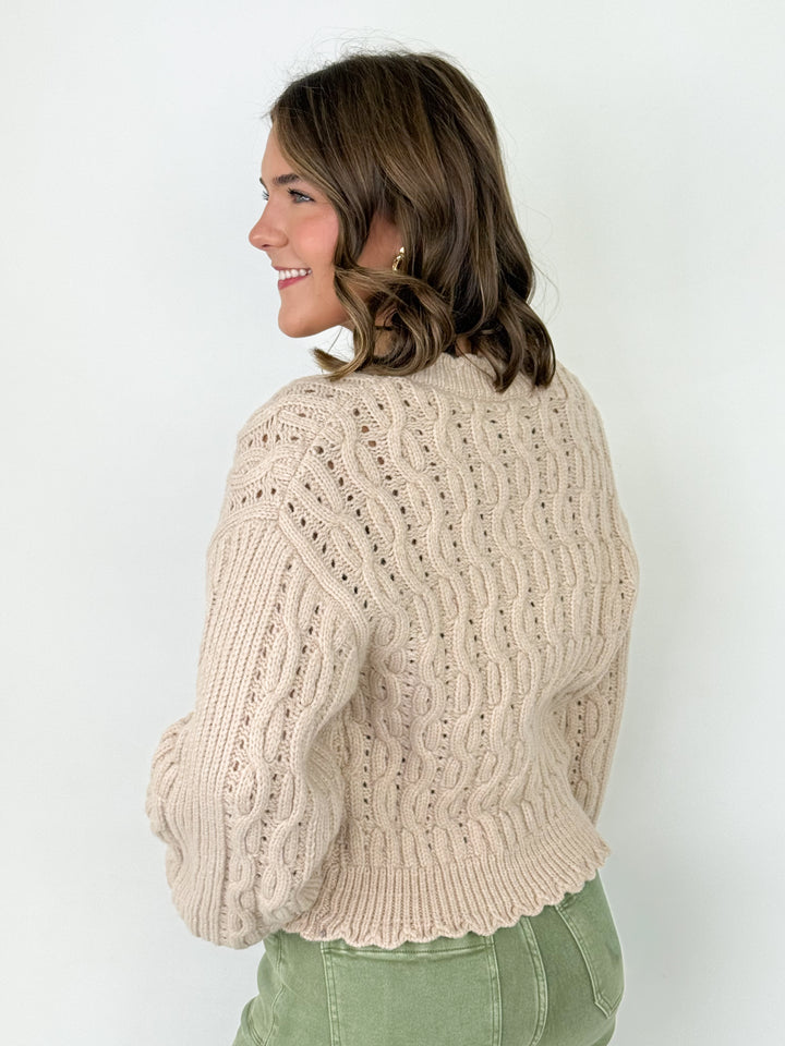 Vanessa - Scalloped Knit Cardigan