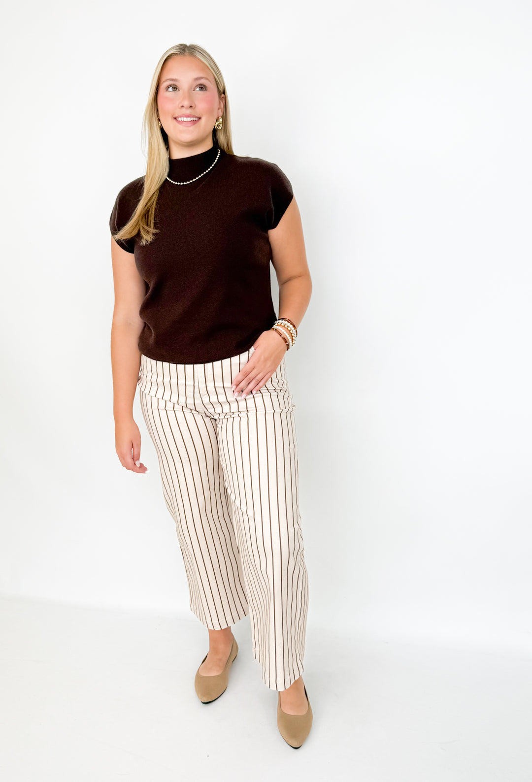 Shirley - Sweater Vest W/ Shirring Detail (Espresso)