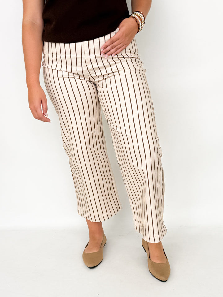 Claire - Brown Striped Pants