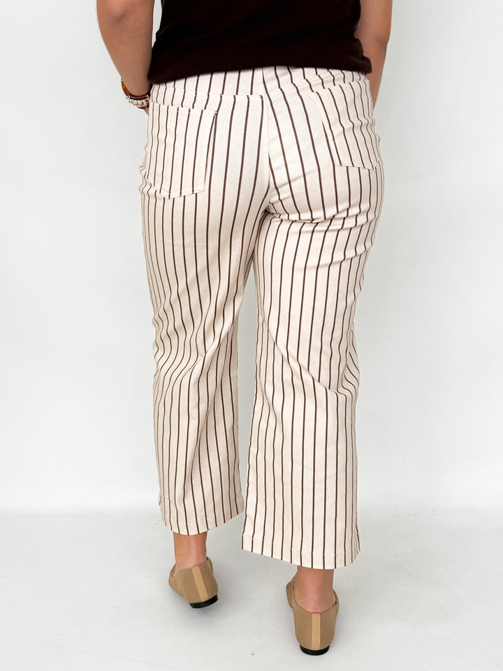 Claire - Brown Striped Pants