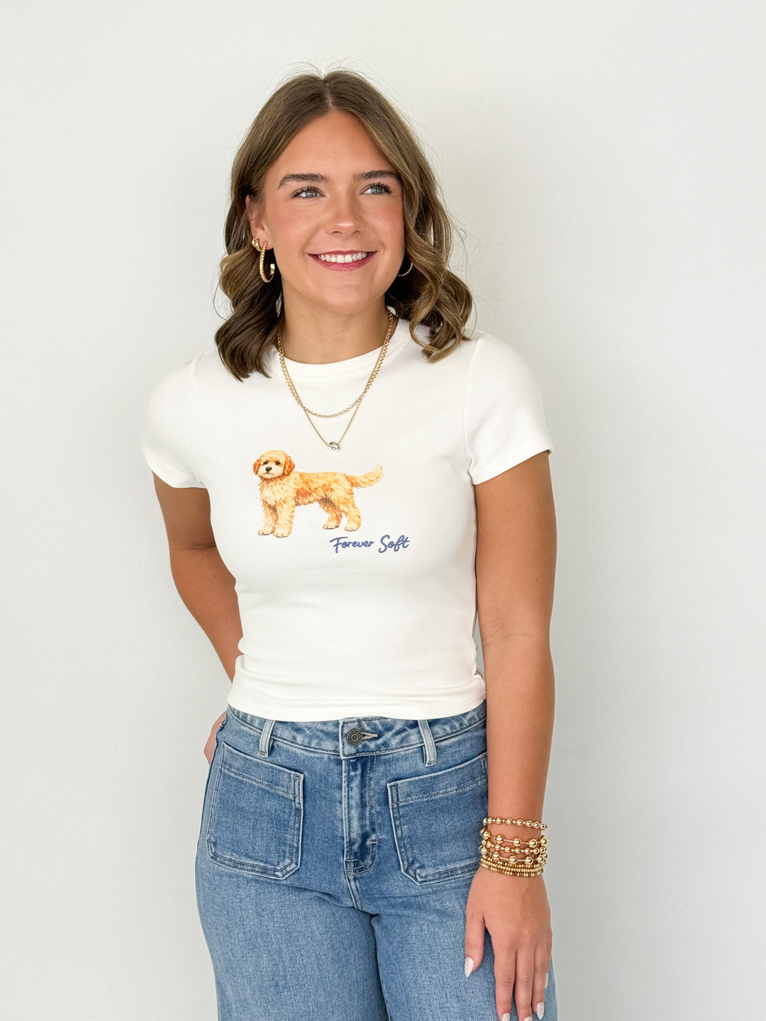 Golden Doodle Graphic Cropped Tee