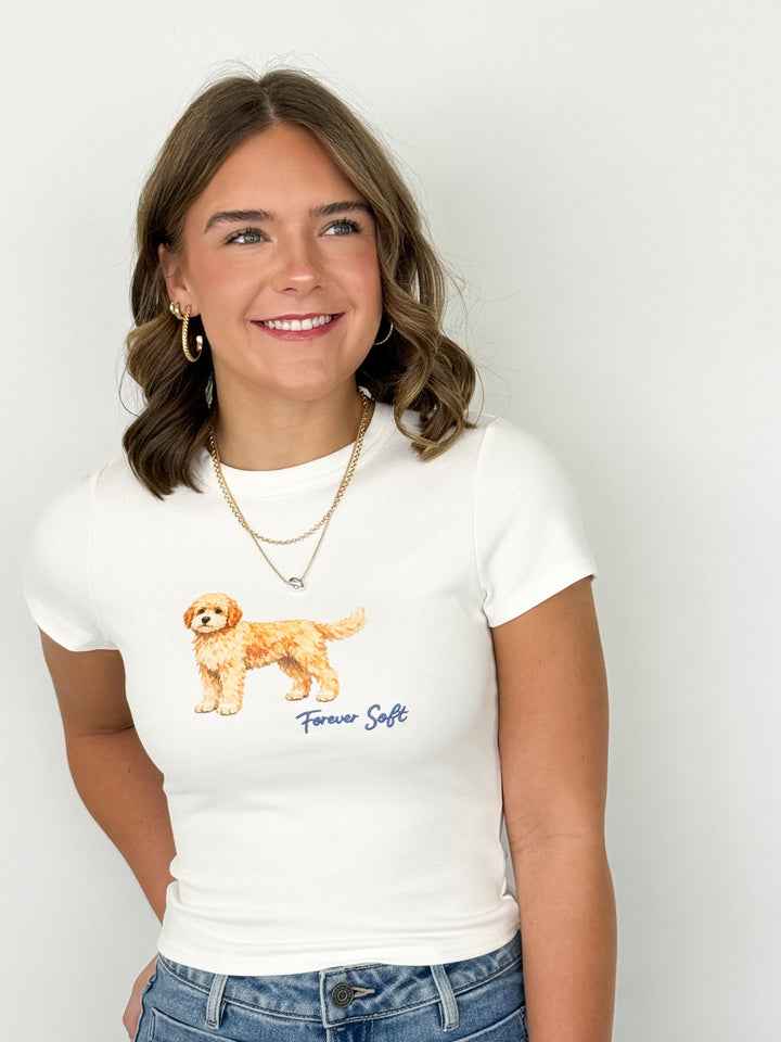 Golden Doodle Graphic Cropped Tee