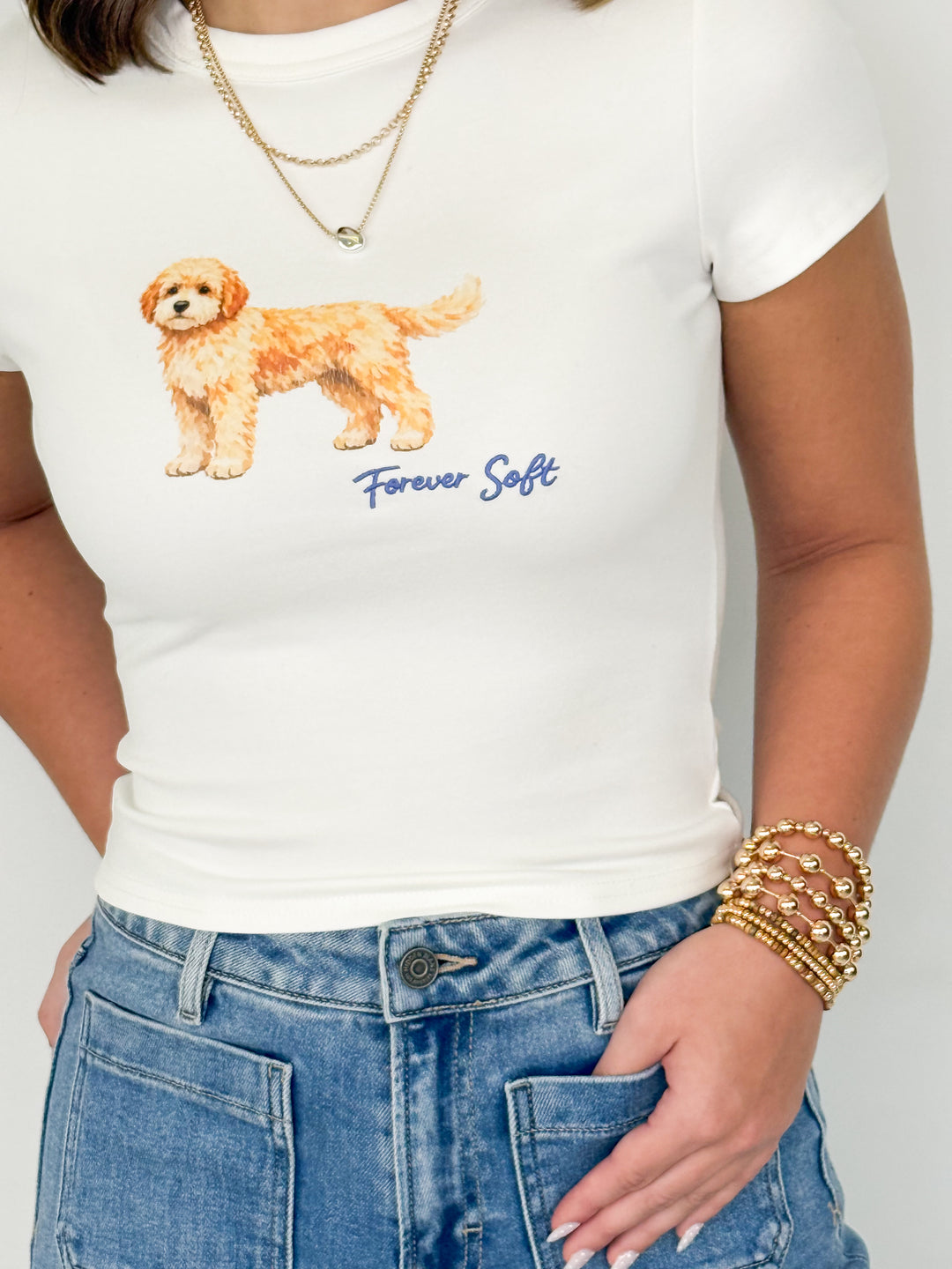Golden Doodle Graphic Cropped Tee