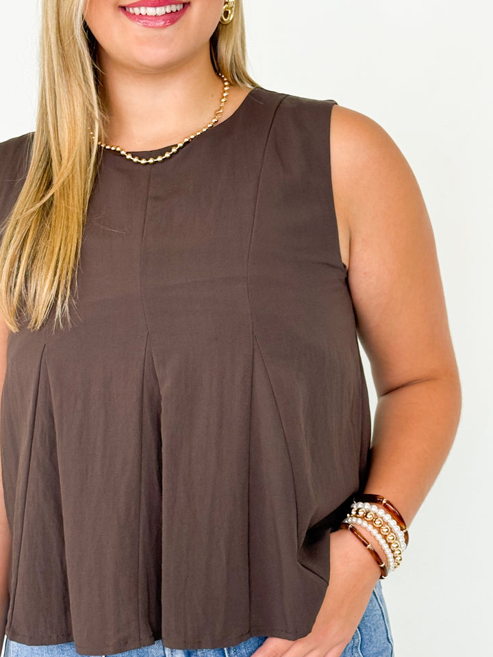 Rowyn - Sleeveless Swing Top (Brown)