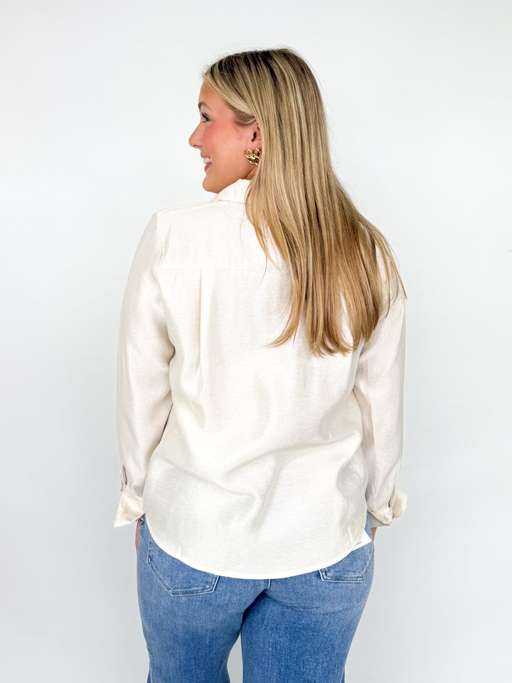 Shayne - Shimmer Long Sleeve Blouse (Champagne)