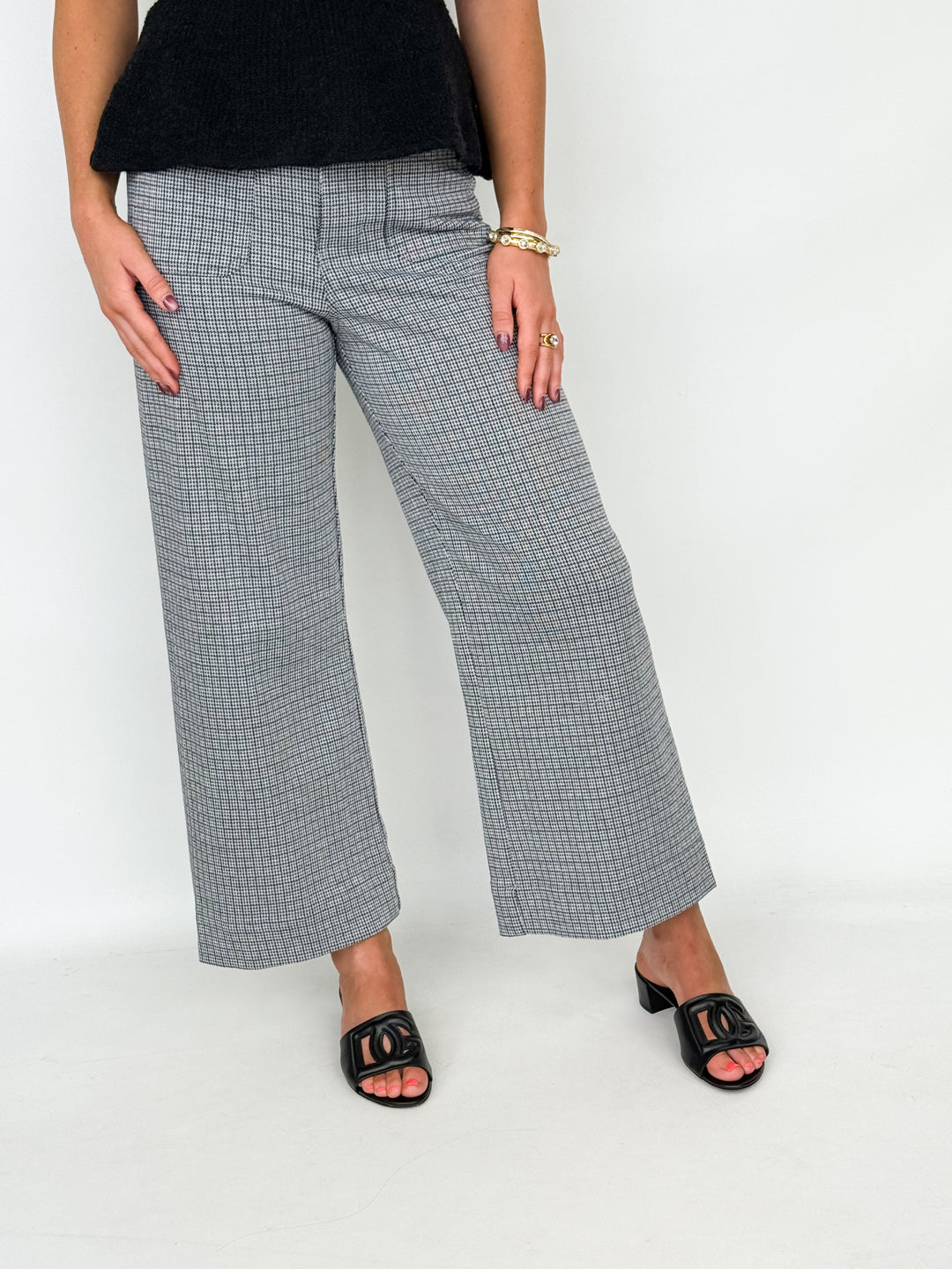 Olivia - Plaid Wide Leg Pants