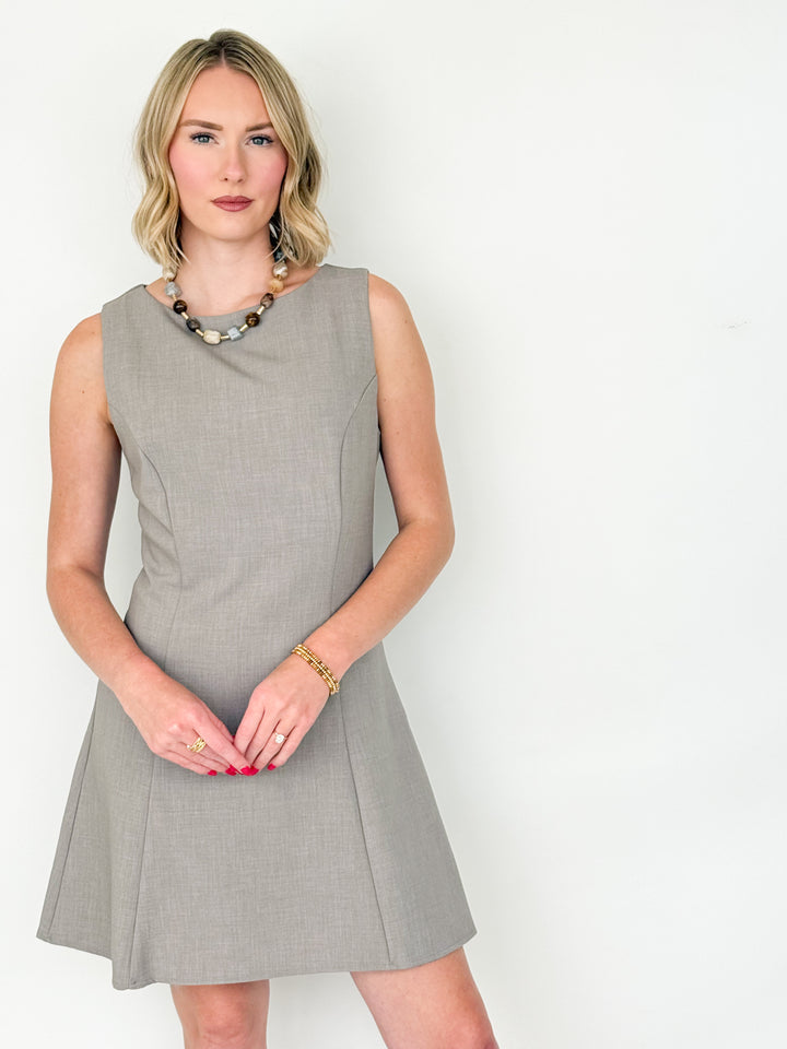 Claire - Sleeveless Woven Mini Dress (Lt. Mocha)
