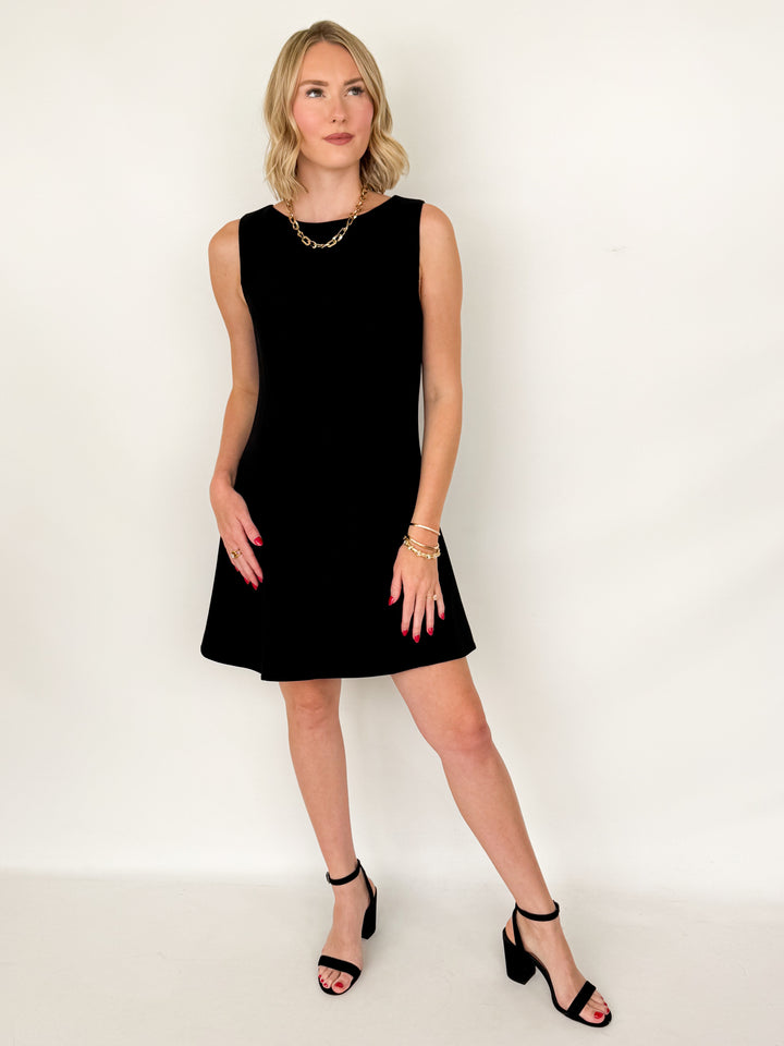 Claire - Sleeveless Woven Mini Dress (Black)