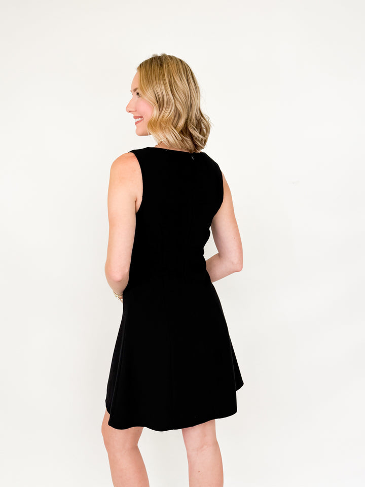Claire - Sleeveless Woven Mini Dress (Black)