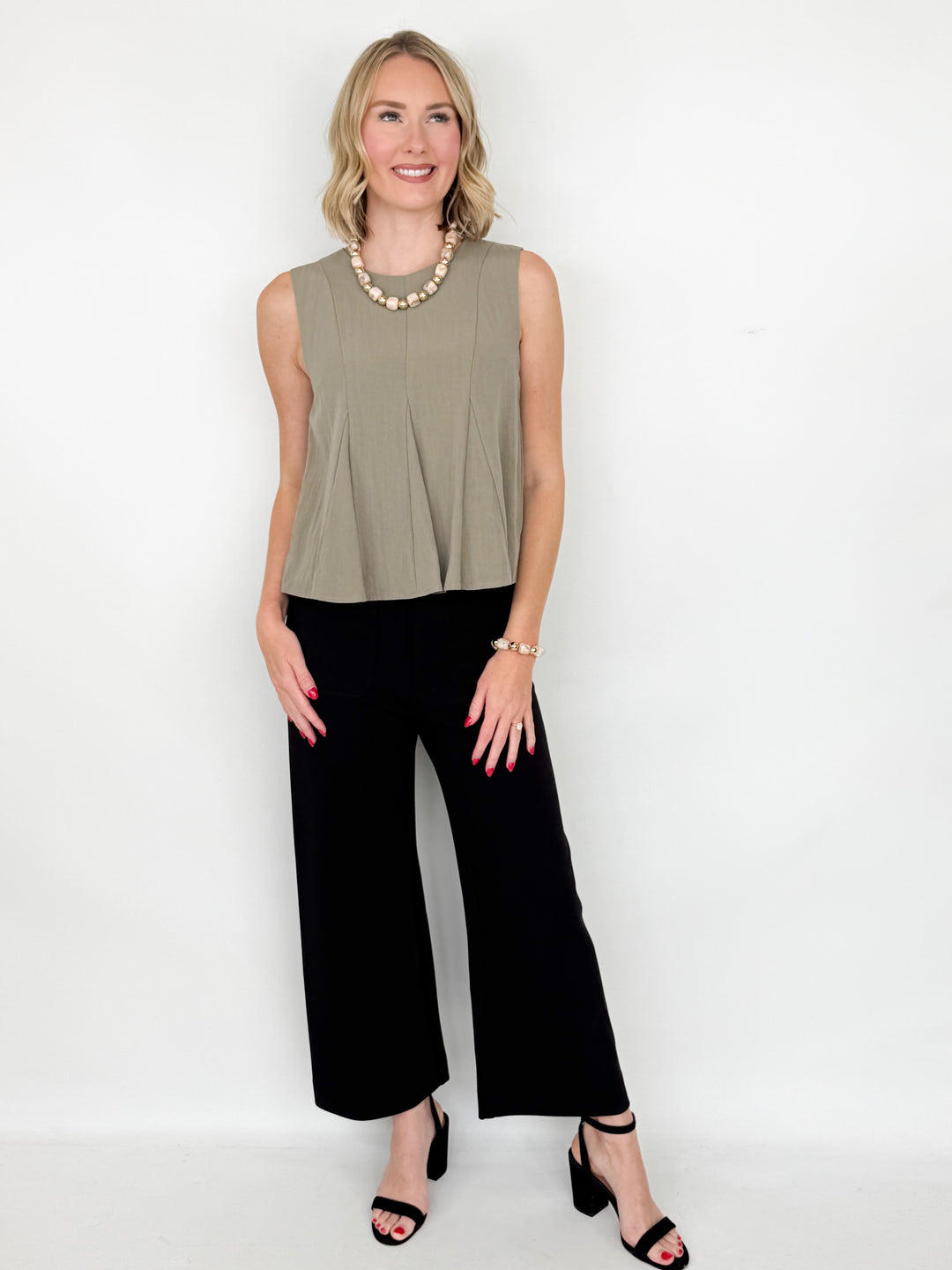Rowyn - Sleeveless Swing Top (Lt. Olive)