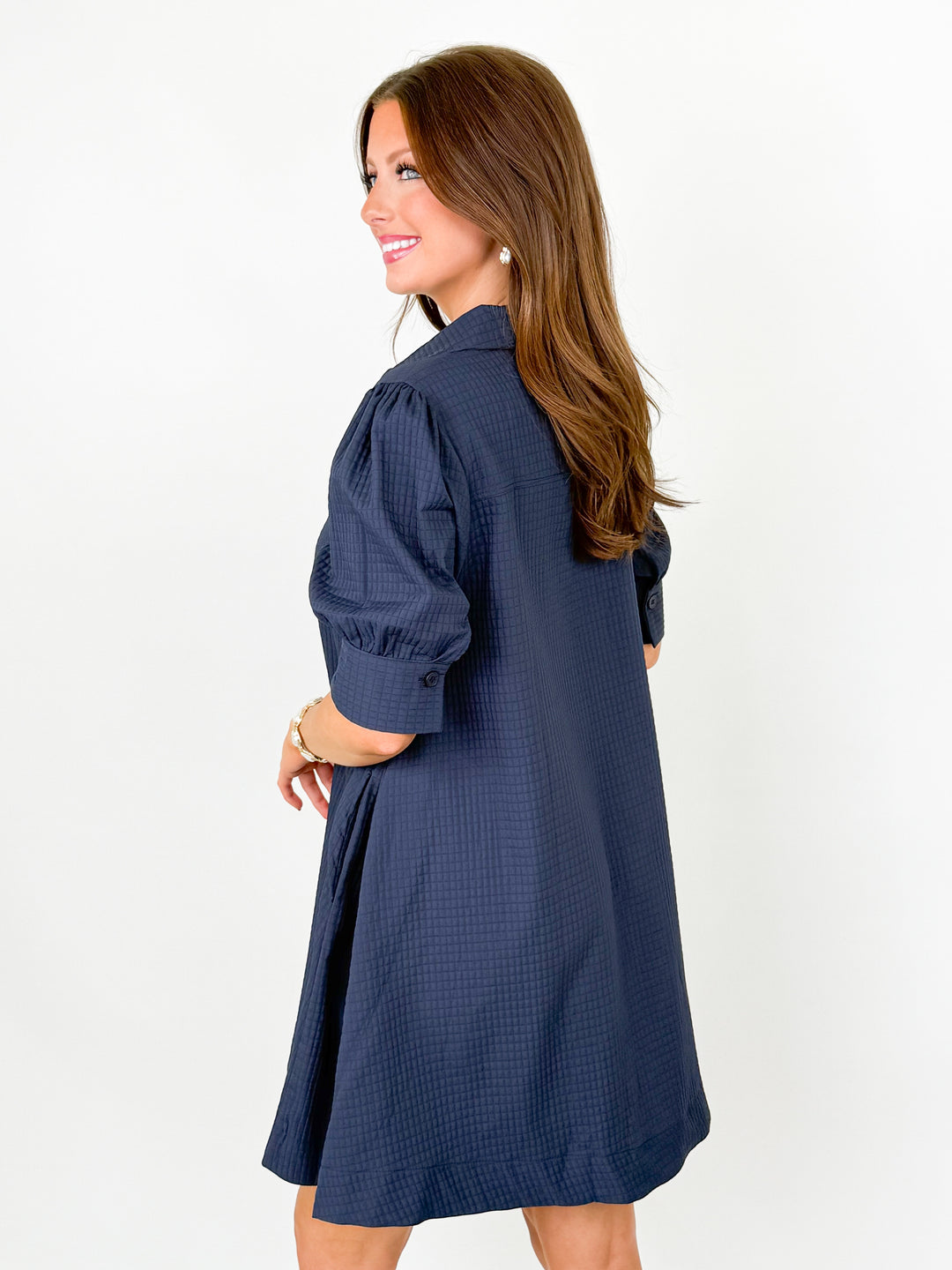 Cecelia - Navy Collared Mini Dress